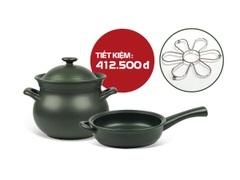 COMBO 4: Nồi Thân Bầu Minh Long 7.1L + Chảo Có Tay Cầm 27cm