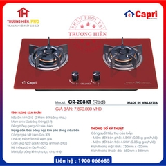 BẾP GAS ÂM CAPRI MODEL CR-208KT ĐỎ