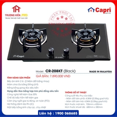 BẾP GAS ÂM CAPRI MODEL CR-208KT ĐEN