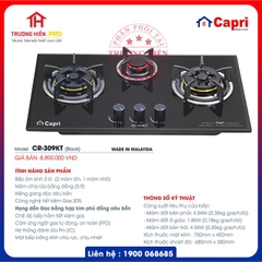 BẾP GAS ÂM CAPRI MODEL CR-309KT ĐEN