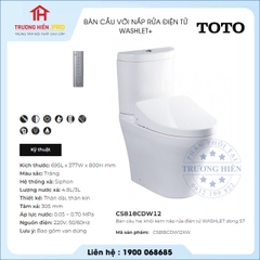 Bàn Cầu TOTO CS818CDW12