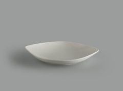 Dĩa Minh Long oval bầu 37 cm Gourmet trắng ngà