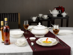 Bộ đồ ăn Minh Long Đài Các Chỉ bạch kim 30 sản phẩm