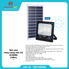 Đèn pha năng lượng mặt trời JD-8800L (100W)