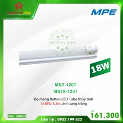 BỘ ĐÈN LED TUBE THỦY TINH BÓNG ĐƠN 1M2 MPE