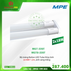 BỘ ĐÈN LED TUBE THỦY TINH BÓNG ĐÔI 1M2 MPE