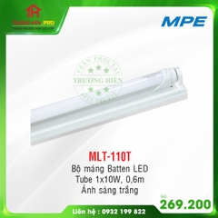 BỘ MÁNG ĐÈN BATTEN LED TUBE SIÊU MỎNG NHÔM T8 BÓNG ĐƠN 60CM MPE