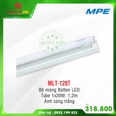 BỘ MÁNG ĐÈN BATTEN LED TUBE SIÊU MỎNG NHÔM T8 BÓNG ĐƠN 1M2 MPE