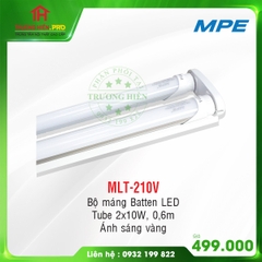 BỘ MÁNG ĐÈN BATTEN LED TUBE SIÊU MỎNG NHÔM T8 BÓNG ĐÔI 60CM MPE