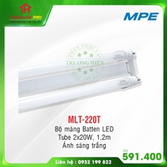 BỘ MÁNG ĐÈN BATTEN LED TUBE SIÊU MỎNG NHÔM T8 BÓNG ĐÔI 1M2 MPE