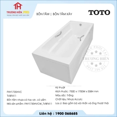 Bồn tắm TOTO PAY1735HVC