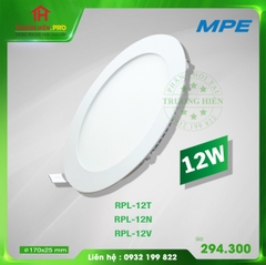 LED PANEL TRÒN RPL-12 TRẮNG, VÀNG, TRUNG TÍNH MPE