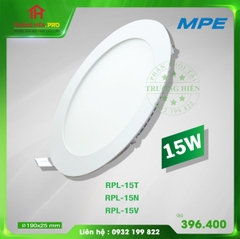 LED PANEL TRÒN RPL-15 TRẮNG, VÀNG, TRUNG TÍNH MPE