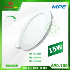 LED PANEL DIMMABLE 15W TRẮNG, VÀNG, TRUNG TÍNH MPE