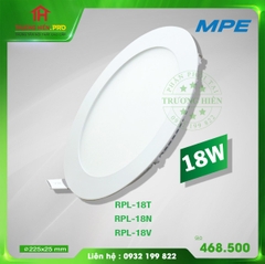 LED PANEL TRÒN RPL-18 TRẮNG, VÀNG, TRUNG TÍNH MPE