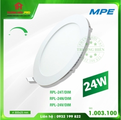 LED PANEL DIMMABLE 24W TRẮNG, VÀNG, TRUNG TÍNH MPE