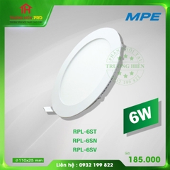 LED PANEL TRÒN RPL-6S TRẮNG, VÀNG, TRUNG TÍNH MPE