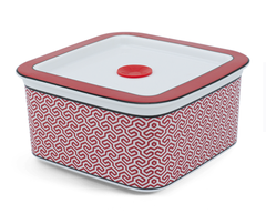 Hộp dưỡng sinh vuông đựng thực phẩm 15 cm + nắp - Red Karakusa (LTF)
