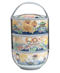 Hộp cơm sứ dưỡng sinh 3 tầng 12.5 cm - Thưởng Trăng.