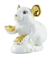 Chuột Phú 20 cm – Màu Trắng - Trang trí vàng 24K
