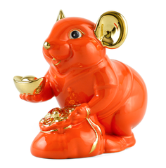 Chuột Phú 20 cm – Màu Cam - Trang trí vàng 24K
