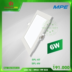 LED PANEL VUÔNG ÂM SPL-6 TRẮNG, VÀNG MPE