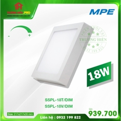 LED PANEL VUÔNG NỔI DIMMER 18W TRẮNG, VÀNG MPE