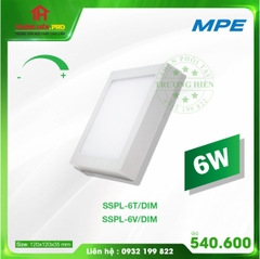 ĐÈN LED PANEL VUÔNG NỔI DIMMER 6W TRẮNG, VÀNG MPE