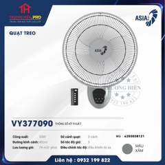  QUẠT TREO ASIA VY377090 MÀU XÁM