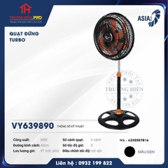  QUẠT ĐỨNG TURBO ASIA VY639890 MÀU ĐEN