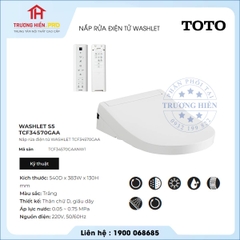 Nắp Bàn Cầu Điện Tử Washlet TOTO TCF34570GAA