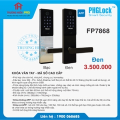 KHOÁ VÂN TAY - MÃ SỐ CAO CẤP PHGLOCK FP7868 ĐEN