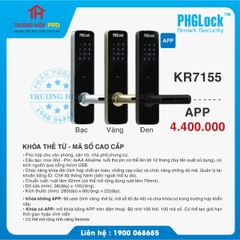 KHOÁ THẺ TỪ - MÃ SỐ CAO CẤP PHGLOCK KR7155 APP