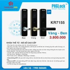 KHOÁ THẺ TỪ - MÃ SỐ CAO CẤP PHGLOCK KR7155 VÀNG ĐEN