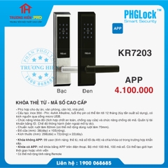 KHOÁ THẺ TỪ - MÃ SỐ CAO CẤP PHGLOCK KR7203 BẠC APP