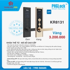 KHOÁ THẺ TỪ - MÃ SỐ CAO CẤP PHGLOCK KR8131 VÀNG