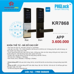 KHOÁ THẺ TỪ - MÃ SỐ CAO CẤP PHGLOCK KR7868 ĐEN APP