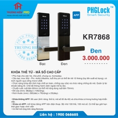 KHOÁ THẺ TỪ - MÃ SỐ CAO CẤP PHGLOCK KR7868 ĐEN