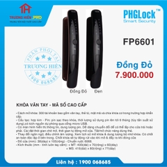 KHOÁ VÂN TAY - MÃ SỐ CAO CẤP PHGLOCK FP6060 ĐỒNG ĐỎ