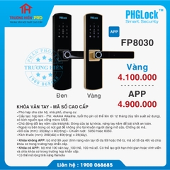 KHOÁ VÂN TAY - MÃ SỐ CAO CẤP PHGLOCK FP8030 VÀNG APP