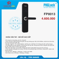 KHOÁ VÂN TAY - MÃ SỐ CAO CẤP PHGLOCK FP8013