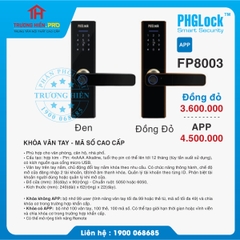 KHOÁ VÂN TAY - MÃ SỐ CAO CẤP PHGLOCK FP8003 ĐỒNG ĐỎ APP