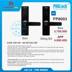 KHOÁ VÂN TAY - MÃ SỐ CAO CẤP PHGLOCK FP8003 ĐEN APP