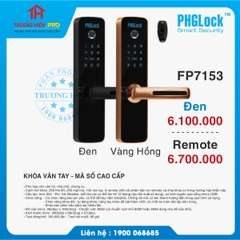 KHOÁ VÂN TAY - MÃ SỐ CAO CẤP PHGLOCK FP7153 ĐEN REMOTE