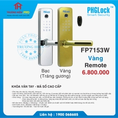 KHOÁ VÂN TAY - MÃ SỐ CAO CẤP PHGLOCK FP7153 VÀNG TRÁNG GƯƠNG REMOTE