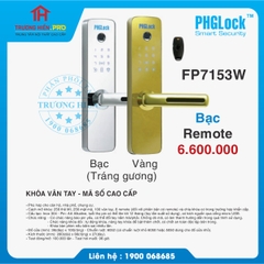 KHOÁ VÂN TAY - MÃ SỐ CAO CẤP PHGLOCK FP7153 BẠC TRÁNG GƯƠNG REMOTE