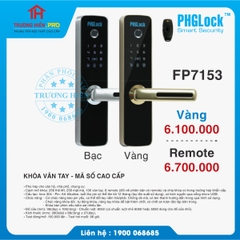 KHOÁ VÂN TAY - MÃ SỐ CAO CẤP PHGLOCK FP7153 VÀNG REMOTE