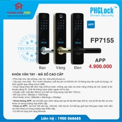 KHOÁ VÂN TAY - MÃ SỐ CAO CẤP PHGLOCK FP7155 VÀNG APP