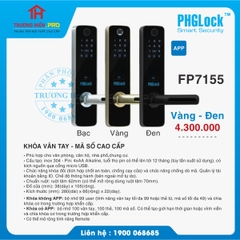 KHOÁ VÂN TAY - MÃ SỐ CAO CẤP PHGLOCK FP7155 VÀNG - ĐEN