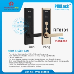 KHOÁ KHÁCH SẠN PHGLOCK RF8131 ĐEN